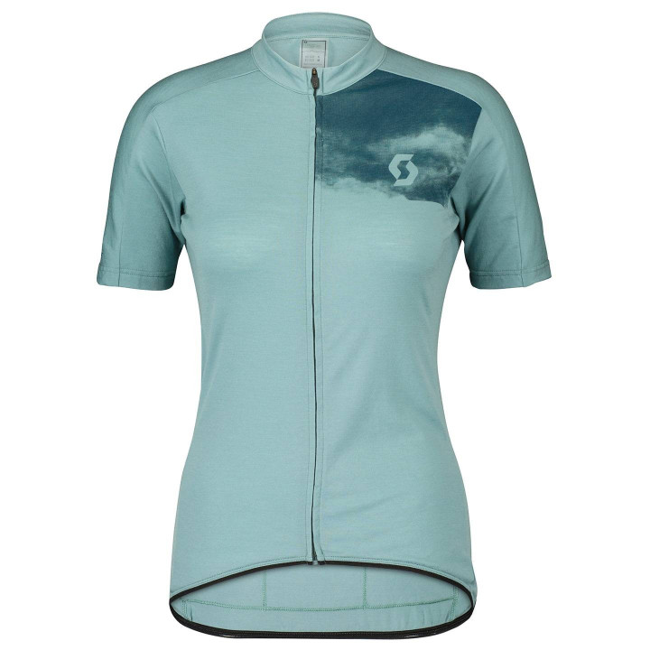 Maillot corto mujer SCOTT Merino verde para pedalear con estilo