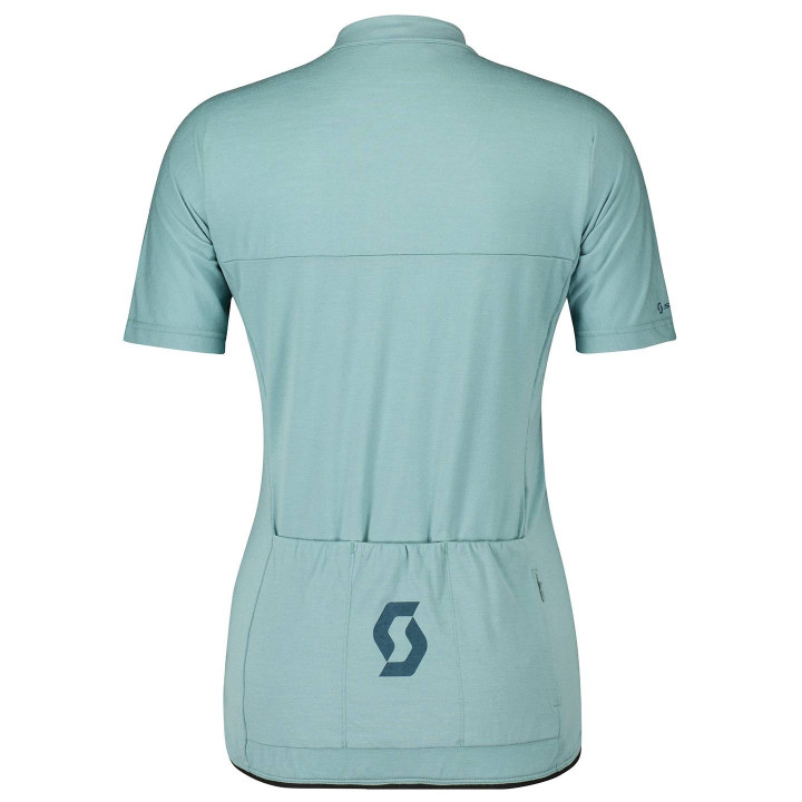 Maillot corto mujer SCOTT Merino verde para pedalear con estilo