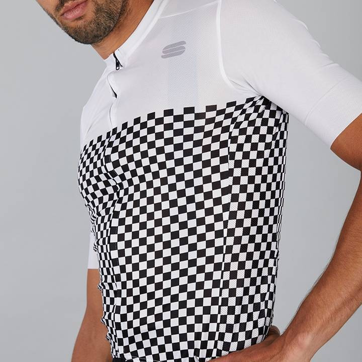 Maillot Checkmate negro-blanco de SPORTFUL para ciclistas modernos