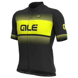 Maillot de ciclismo ALÉ Blend negro y amarillo neón, estilo y comodidad para tus rutas