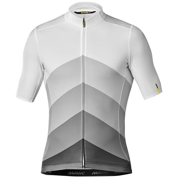 Maillot corto MAVIC Cosmic Gradiant blanco: comodidad y estilo para tus rutas en bici