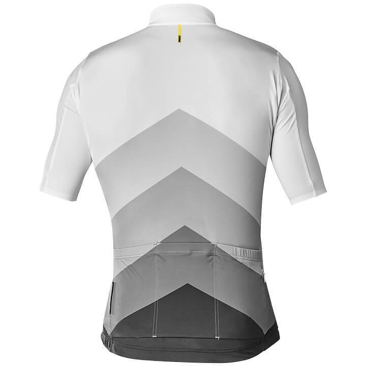 Maillot corto MAVIC Cosmic Gradiant blanco: comodidad y estilo para tus rutas en bici
