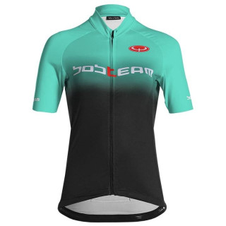 Maillot corto mujer Primadonna verde claro y negro para ciclistas con estilo