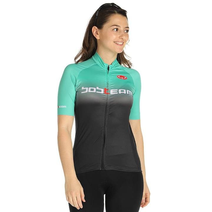 Maillot corto mujer Primadonna verde claro y negro para ciclistas con estilo