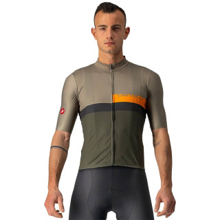 Maillot corto CASTELLI A Blocco verde oliva: comodidad y estilo para tus rutas en bici