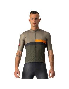 Maillot corto CASTELLI A Blocco verde oliva: comodidad y estilo para tus rutas en bici