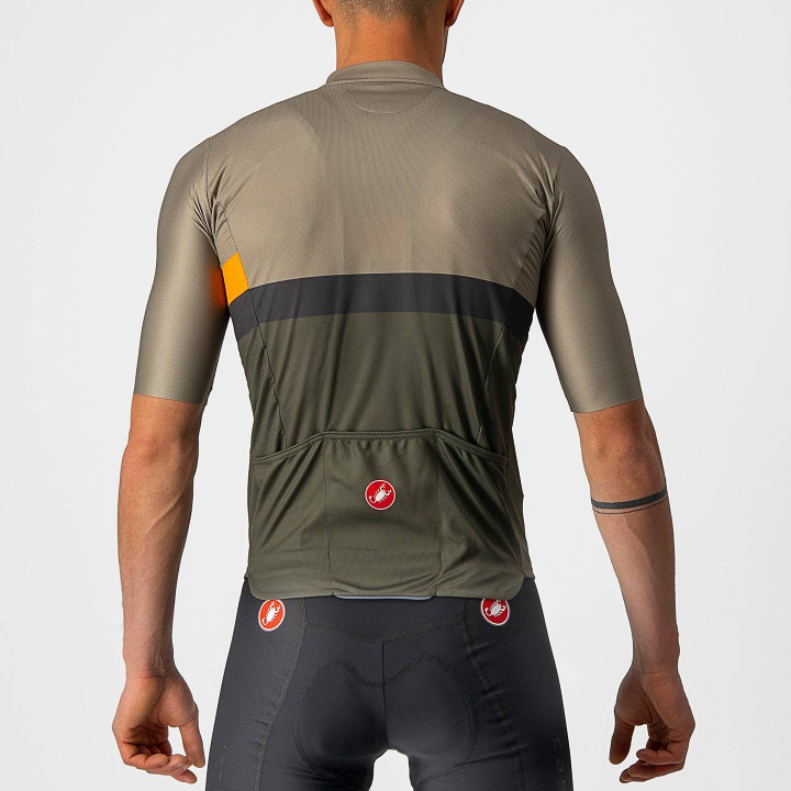 Maillot corto CASTELLI A Blocco verde oliva: comodidad y estilo para tus rutas en bici