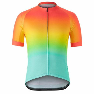 Maillot corto Bontrager Circuit LTD en naranja y azul para ciclistas cómodos y estilosos