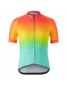 Maillot corto Bontrager Circuit LTD en naranja y azul para ciclistas cómodos y estilosos