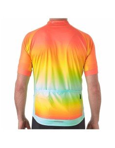 Maillot corto Bontrager Circuit LTD en naranja y azul para ciclistas cómodos y estilosos 2