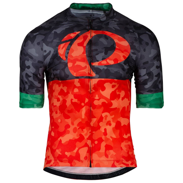 Maillot corto Attack verde y rojo de PEARL IZUMI para ciclistas que buscan estilo y comodidad