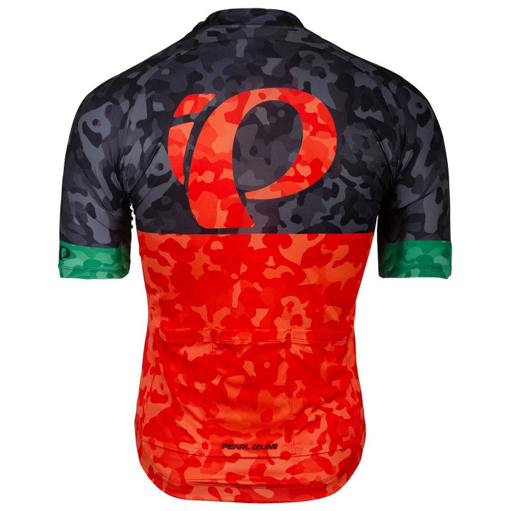 Maillot corto Attack verde y rojo de PEARL IZUMI para ciclistas que buscan estilo y comodidad