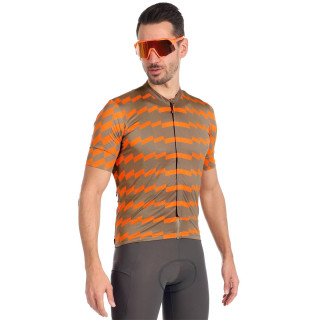 Maillot corto CASTELLI Unlimited Sterrato en naranja y oliva para tus rutas en bici