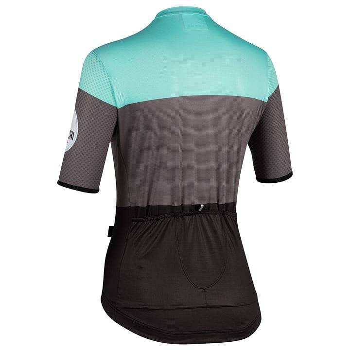 Maillot de ciclismo corto para mujer Gordona en verde, negro y gris de Bianchi Milano