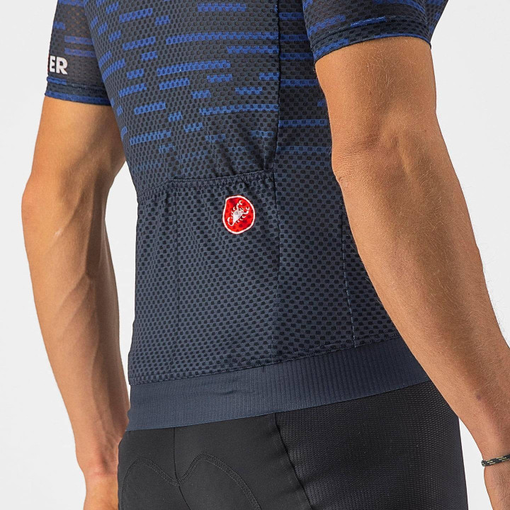 Maillot corto Insider azul CASTELLI para ciclistas que buscan calidad y comodidad