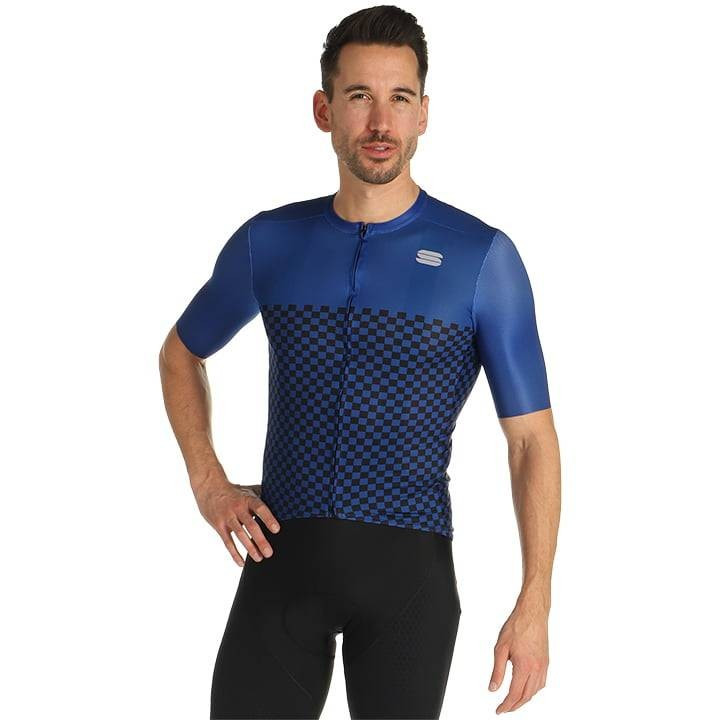 Maillot de ciclismo Checkmate azul y negro de Sportful para tus mejores rutas