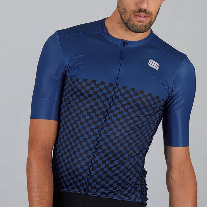 Maillot de ciclismo Checkmate azul y negro de Sportful para tus mejores rutas