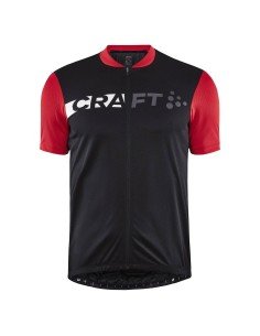 Maillot CRAFT Endurance Logo rojo y negro: comodidad y rendimiento para ciclistas