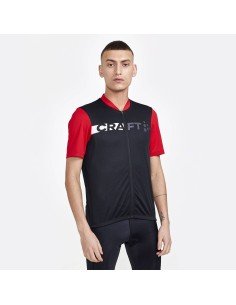 Maillot CRAFT Endurance Logo rojo y negro: comodidad y rendimiento para ciclistas 2