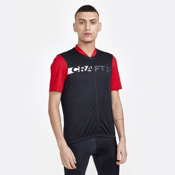 Maillot CRAFT Endurance Logo rojo y negro: comodidad y rendimiento para ciclistas