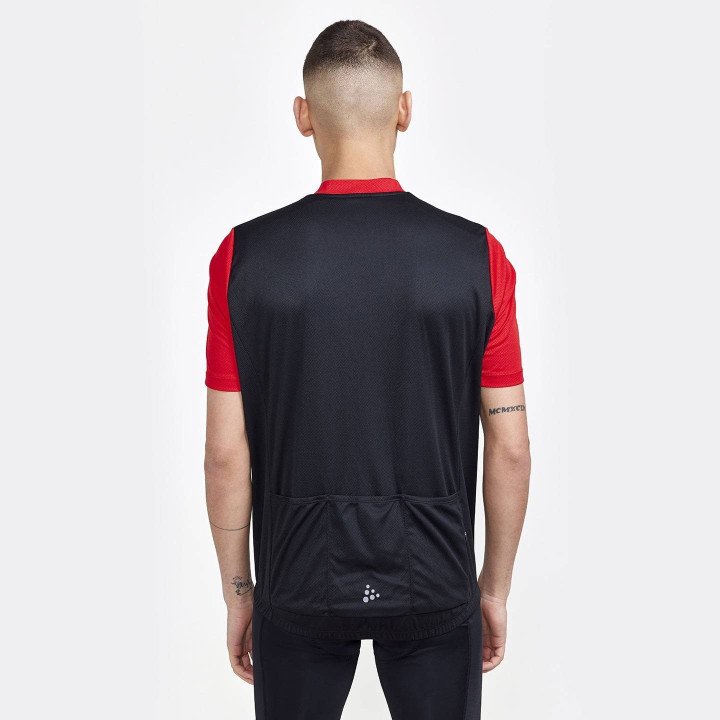 Maillot CRAFT Endurance Logo rojo y negro: comodidad y rendimiento para ciclistas