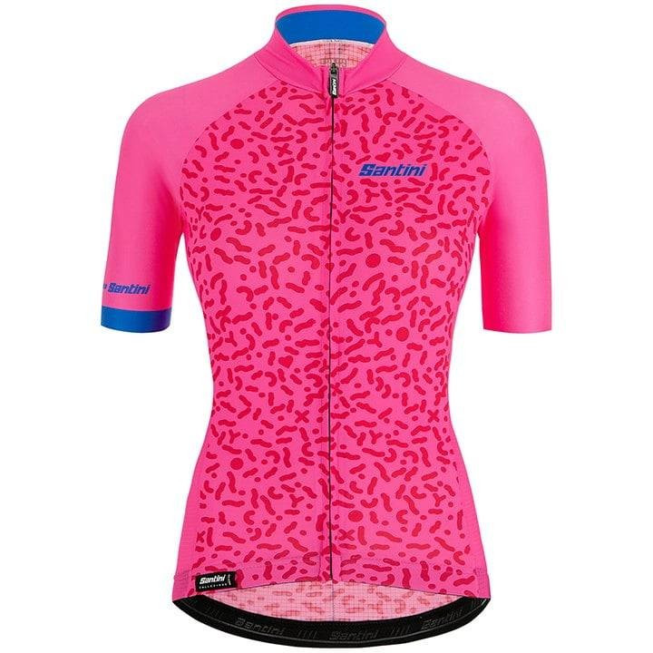Maillot de ciclismo corto para mujer SANTINI en fucsia: comodidad y estilo en cada ruta