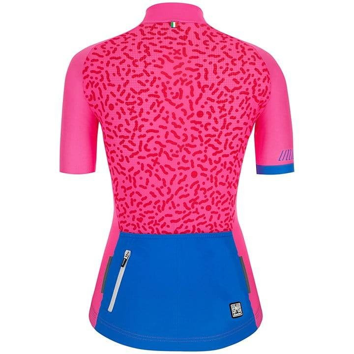 Maillot de ciclismo corto para mujer SANTINI en fucsia: comodidad y estilo en cada ruta