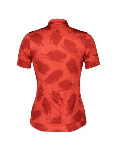 Maillot corto de mujer SCOTT Endurance 20 en rojo, comodidad y estilo para tus rutas. 2