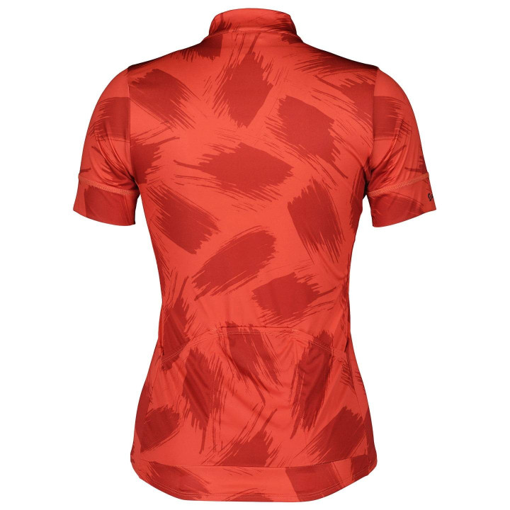 Maillot corto de mujer SCOTT Endurance 20 en rojo, comodidad y estilo para tus rutas.