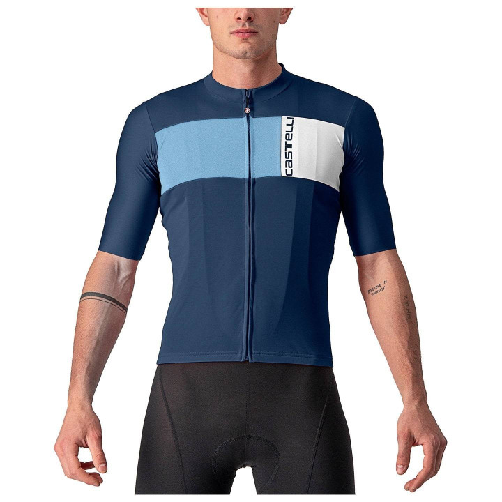 Maillot Prologo 7 azul claro de CASTELLI: comodidad y estilo para tus rutas en bici