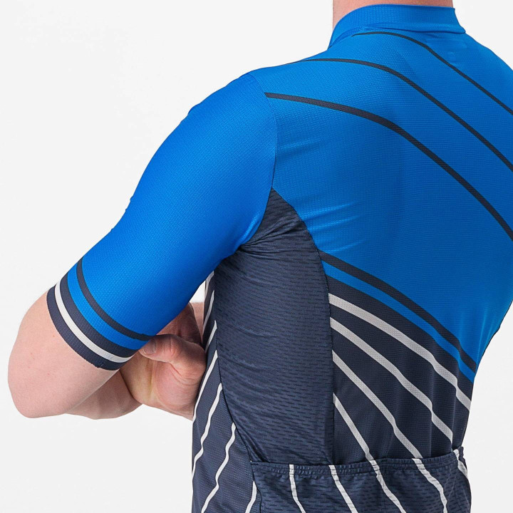 Maillot corto Speed Strada azul de Castelli: comodidad y estilo en cada ruta