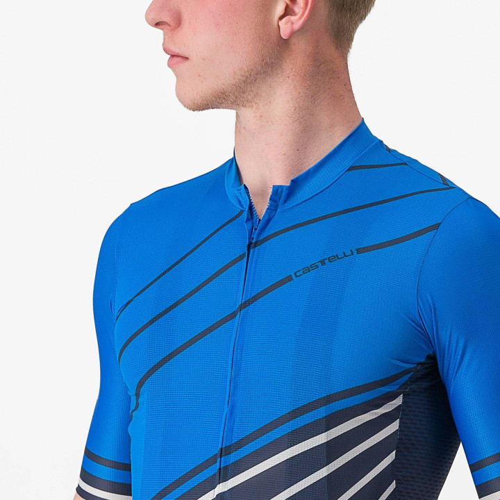 Maillot corto Speed Strada azul de Castelli: comodidad y estilo en cada ruta