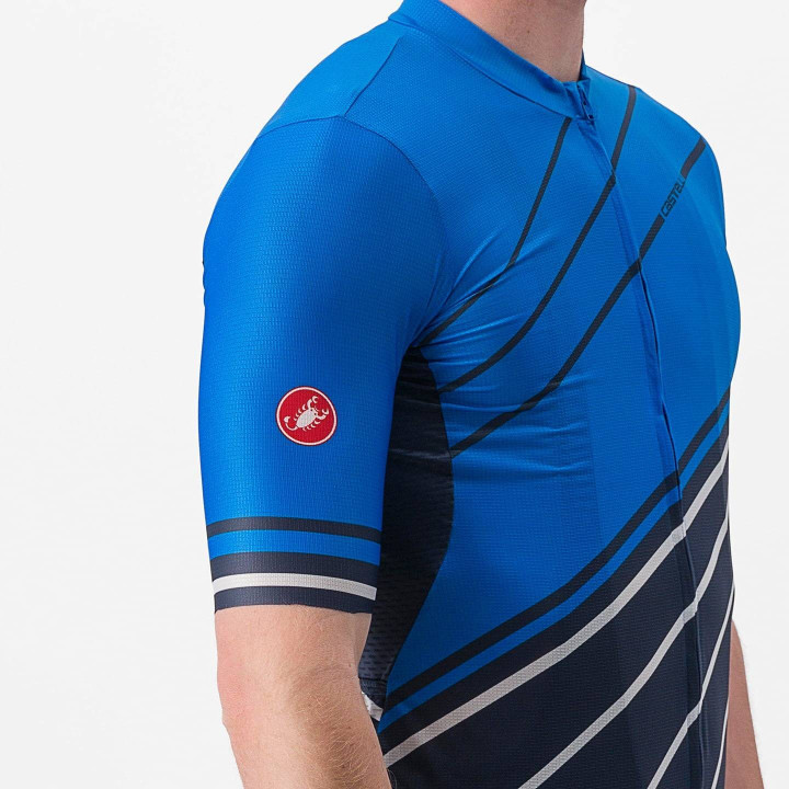 Maillot corto Speed Strada azul de Castelli: comodidad y estilo en cada ruta