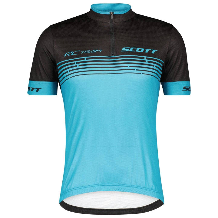 Maillot corto SCOTT RC Team 20 en negro y azul claro para ciclistas cómodos y con estilo