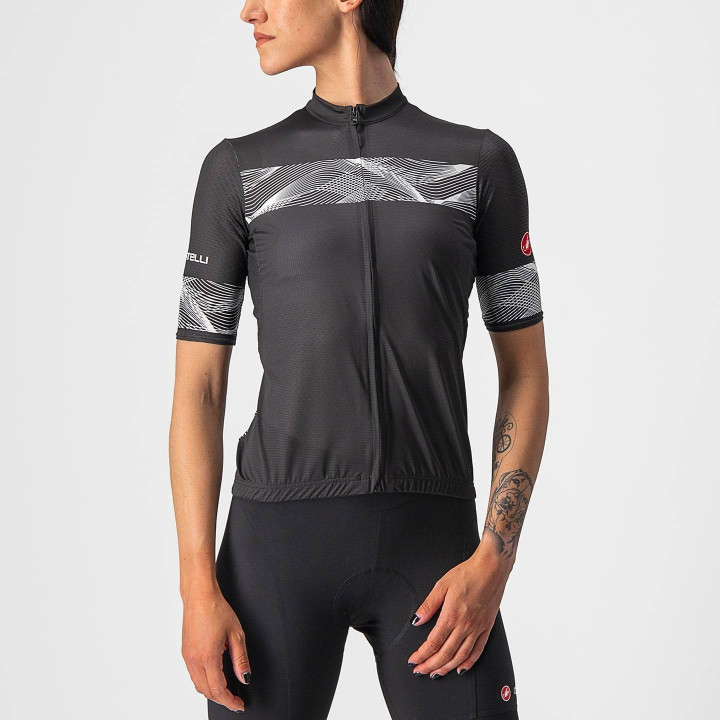 Maillot corto de ciclismo para mujer Fenice en negro y blanco de CASTELLI
