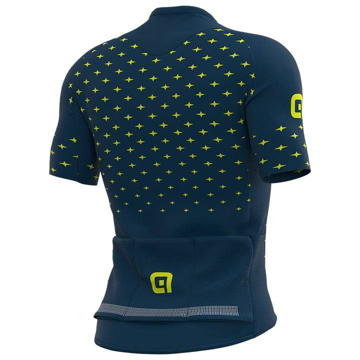 Maillot corto ALÉ Stars verde y amarillo neón, perfecto para ciclistas