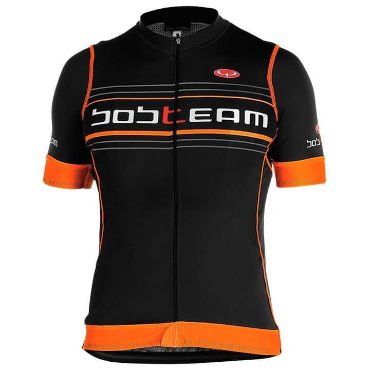 Maillot Scatto negro-naranja neón de BOBTEAM para ciclistas exigentes