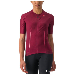 Maillot corto burdeos para mujer de Castelli, comodidad y estilo en cada pedaleo