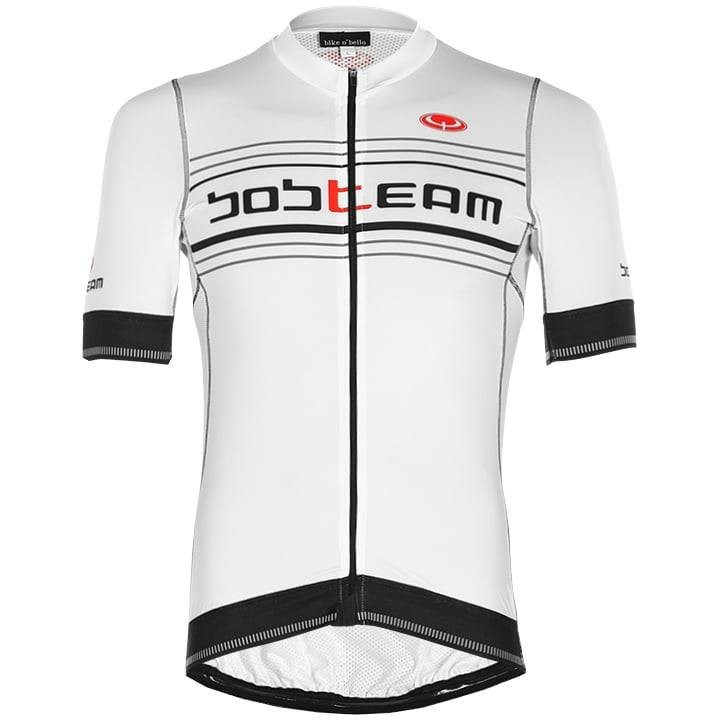 Maillot Scatto negro-blanco de BOBTEAM para ciclistas que buscan comodidad y estilo