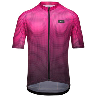 Maillot GORE WEAR Grid Fade fucsia y negro para ciclistas que buscan estilo y comodidad