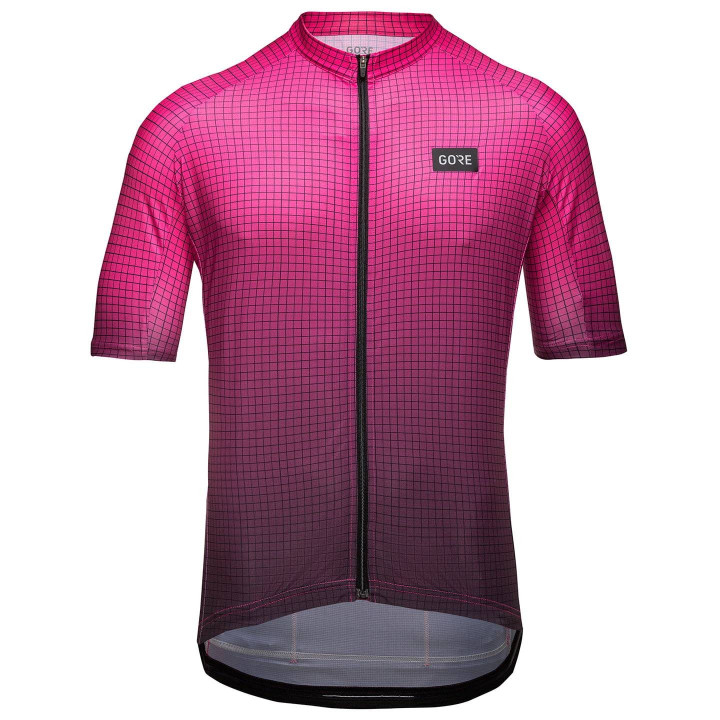 Maillot GORE WEAR Grid Fade fucsia y negro para ciclistas que buscan estilo y comodidad