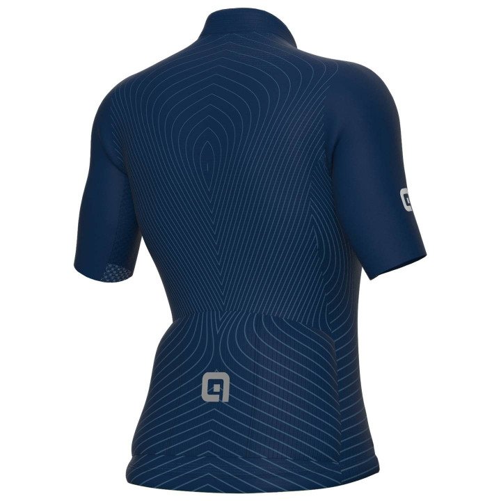 Maillot corto de ciclismo para mujer ALÉ Zig Zag en azul oscuro, comodidad y estilo en cada pedaleada