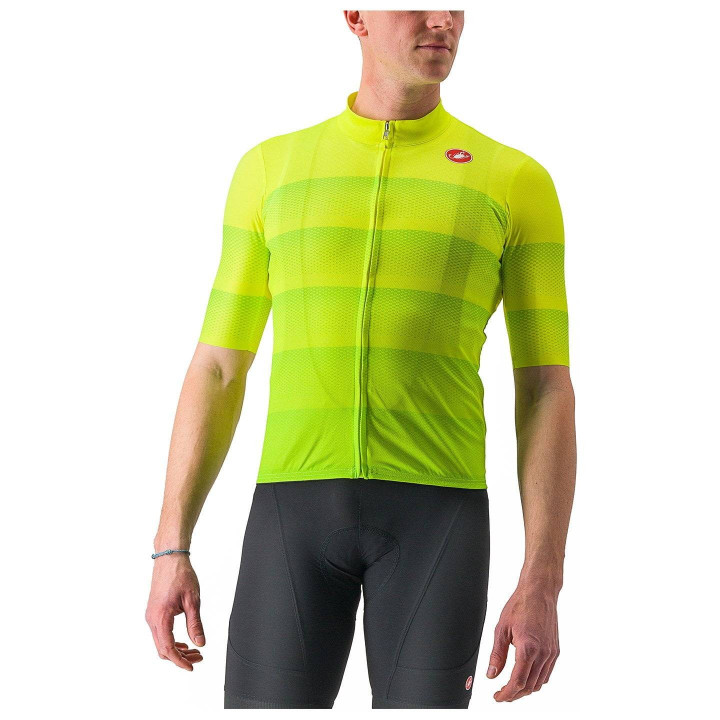 Maillot corto Livelli amarillo neón de CASTELLI: comodidad y estilo para tus rutas en bici