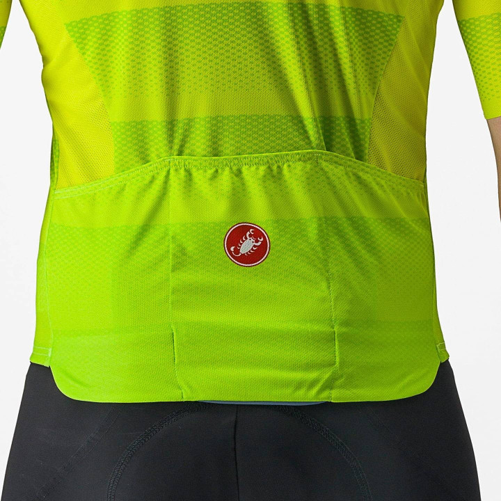 Maillot corto Livelli amarillo neón de CASTELLI: comodidad y estilo para tus rutas en bici