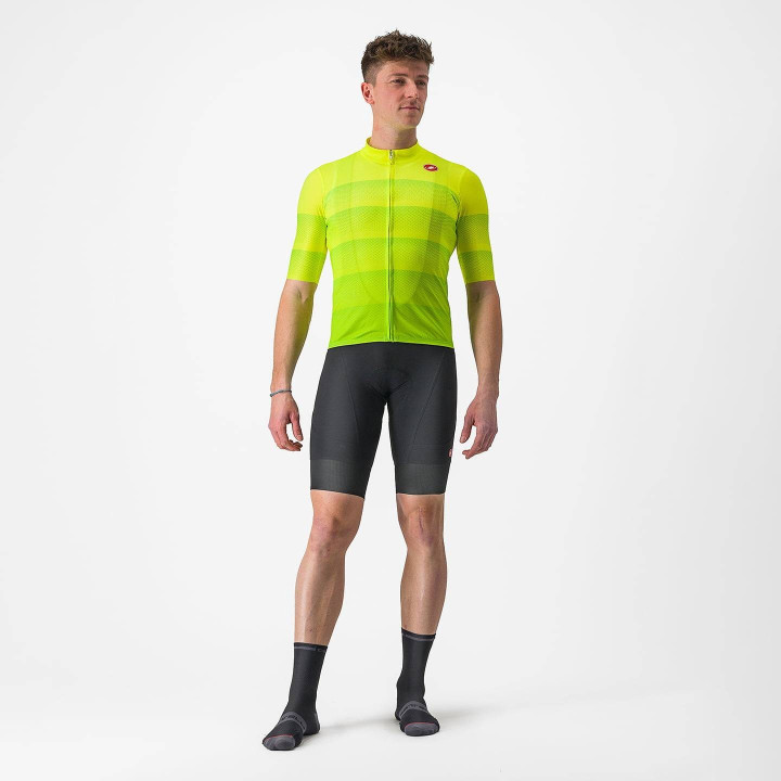 Maillot corto Livelli amarillo neón de CASTELLI: comodidad y estilo para tus rutas en bici