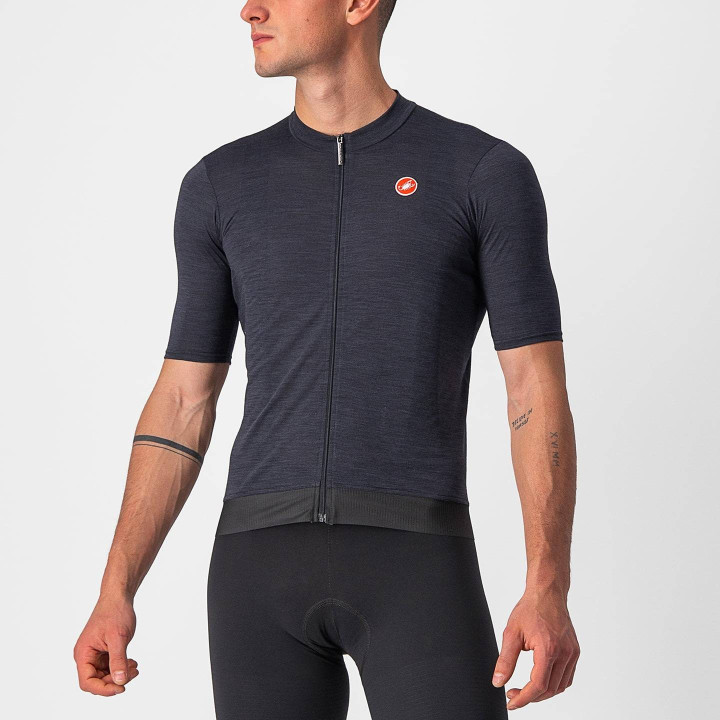 Maillot corto Essenza negro de CASTELLI para ciclistas que buscan frescura y estilo