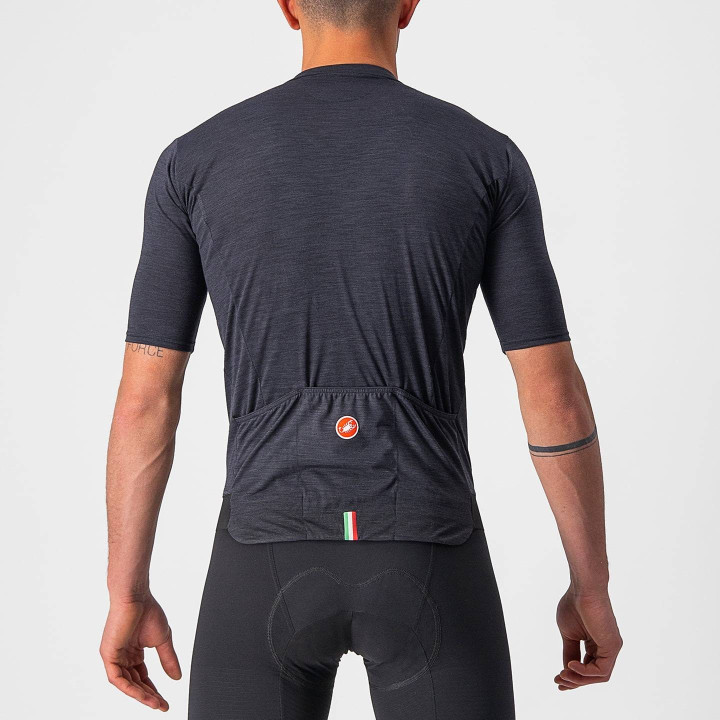 Maillot corto Essenza negro de CASTELLI para ciclistas que buscan frescura y estilo
