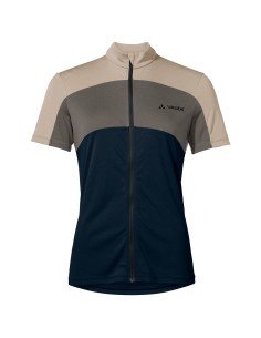 Maillot corto de ciclismo para mujer VAUDE Matera en negro y beige, ideal para tus rutas