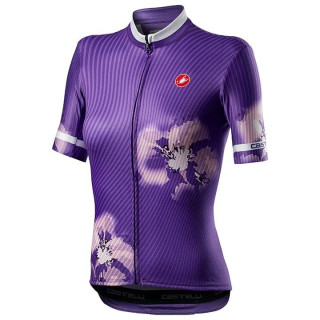 Maillot de ciclismo corto para mujer en lila de CASTELLI, ideal para primavera
