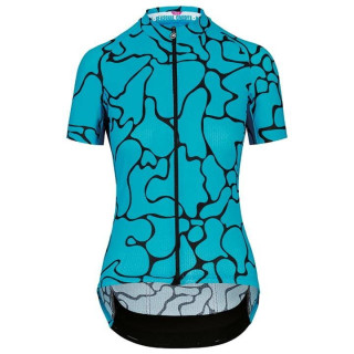 Maillot corto mujer ASSOS Uma GT c2 Voganski en azul y negro, ideal para ciclistas